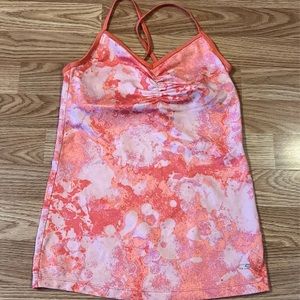 Womens watercolor tank top with built in bra - small - champion